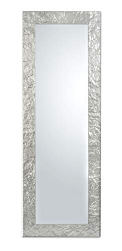 Spiegel Wandspiegel Modern Rahmen Kiefernholz Silber  50x145 Flurspiegel Schlafzimmer Eingangspiegel