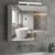 Spiegelschrank Bad mit Beleuchtung Steckdose lichtschalter 70x15x60cm Badezimmer 3 Türen Wandspiegel Hängeschrank Badspiegel Badschrank mit Spiegel Weiß