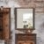 Wandspiegel in Used Style Optik dark Holz - hochwertiger Spiegel für Flur & Garderobe - 69 x 75 x 15 cm