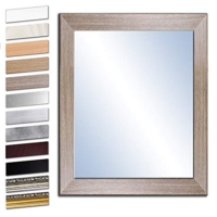 Wandspiegel mit Holz Spiegel Badspiegel Holzrahmen komplett mit Echtglas – Eiche REMO Landhaus Natur