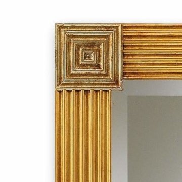 Wandspiegel Wandspiegel Blattgold und Blattsilber Spiegel Klassisch Empire-Stil mit Holzrahmen 65x85 Antik Made in Italy