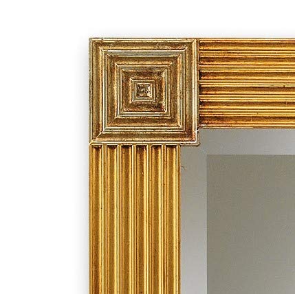 Wandspiegel Wandspiegel Blattgold und Blattsilber Spiegel Klassisch Empire-Stil mit Holzrahmen  65x85 Antik Made in Italy
