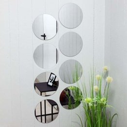 8 runde Spiegel Spiegelfliesen Spiegelkacheln Fliesenspiegel Dekospiegel Wanddekoration
