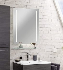 Eleganter LED Spiegel Wandspiegel mit LED-Beleuchtung ca. 60 x 75 cm hochwertiger Badspiegel moderner Badezimmerspiegel Breite 60 cm