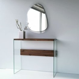Moderner Industrial Marzagon Spiegel Formspiegel mit Glasfläche in luxuriöser Form Edel Elegant für Büro und Geschäft Asymmetrischer Wandspiegel