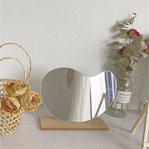 Spiegelformen Süßer Schminkspiegel in geschwungener Form für den Schreibtisch, aus Holz, Acryl-Spiegel, Kinderzimmer, Dekoration, Mädchen Zimmer
