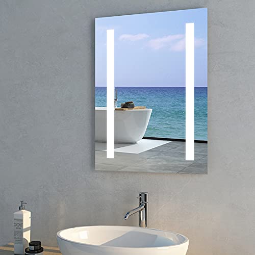Beleuchteter Badezimmerspiegel Badspiegel LED Spiegel Kaltes weißes Licht Energie sparen IP44 45x60cm