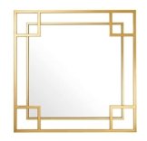 Goldener Wandspiegel Goldrahmen Casa Padrino Designer Luxus Designspiegel Gold 90 x H 90 cm - Luxus Spiegel Hotel