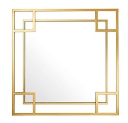 Goldener Wandspiegel Goldrahmen Casa Padrino Designer Luxus Designspiegel Gold 90 x H 90 cm - Luxus Spiegel Hotel