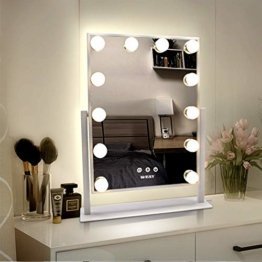 Hollywood Make-up-Spiegel mit Lichtern großer beleuchteter Kosmetikspiegel LED-Leuchtmitteln Touch und 360-Grad-Drehung