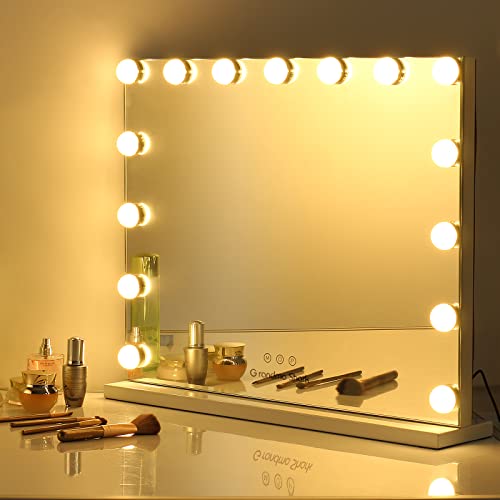 Hollywood Schminkspiegel für Schminktisch Kosmetikspiegel mit Beleuchtung 58 × 48 cm Touch Einstellbarer Helligkeit