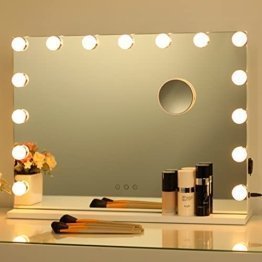 Hollywood Spiegel mit Beleuchtung, Großer Schminkspiegel mit dimmbaren Glühbirnen, Touch Kosmetikspiegel, Beleuchteter Spiegel für Schlafzimmer, Ankleideraum