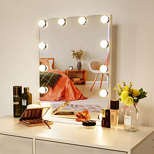 Hollywood Spiegel mit Led Beleuchtung Schminkspiegel Rahmenloser Frisiertisch-Kosmetikspiegel Glühbirnen Schminktisch Spiegel