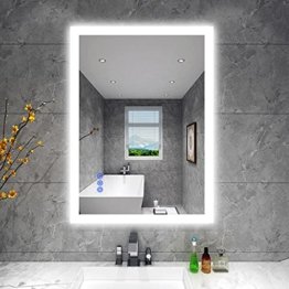 LED Badezimmerspiegel mit dimmbarem Licht Anti-Beschlag Wand Badspiegel Make-up Spiegel Horizontal/Vertikal