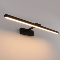 LED Spiegellampe Schwarz Bad 61cm Wandleuchte für Bad IP44, 18W 180 Grad Drehung Spiegelleuchte Bad, Badlampe Wand Aluminium, Warmweiß