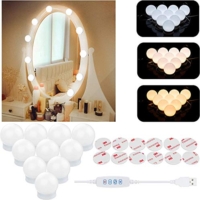 Led Spiegelleuchte Hollywood Stil Glühbirnen Schminklicht Spiegellampe Schminkleuchte Schminktisch Leuchte Make-Up Licht für Kosmetikspiegel Schminktisch Badzimmer Spiegel