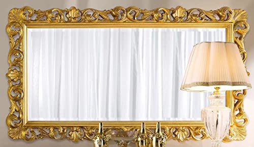 Luxus Barock Spiegel Gold - Rechteckiger Wandspiegel im Barockstil - Prunkvolle Barock Möbel Casa Padrino - Luxus Qualität - Made in Italy