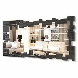 Moderner, dekorativer Wandspiegel Dekorationsspiegel für Salon, Schlafzimmer, Eingang, Garderobe Groβer eleganter Spiegel schwarzer Rahmen