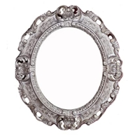 Ovaler WANDSPIEGEL in Altsilber Spiegel ANTIK BAROCK Rahmen Rokoko Vintage REPLIKATE Renaissance BAROCKSTIL REPRO 45×38