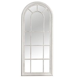 Romantischer Spiegel Fenster-Optik weiß 140 cm im Shabby Look Wandspiegel Standspiegel Dekoration