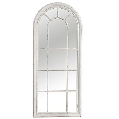 Romantischer Spiegel Fenster-Optik weiß 140 cm im Shabby Look Wandspiegel Standspiegel Dekoration