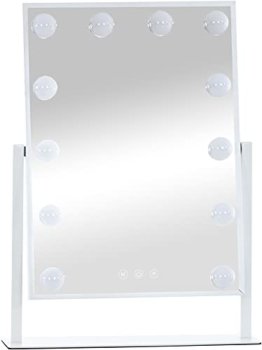 Schminkspiegel  Kosmetikspiegel Mit LED Beleuchtung Hollywoodspiegel Neigbar, Farbe weiß Schminken Kosmetik Spiegel
