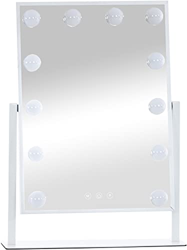 Schminkspiegel  Kosmetikspiegel Mit LED Beleuchtung Hollywoodspiegel Neigbar, Farbe weiß Schminken Kosmetik Spiegel