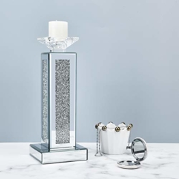 Silber Spiegelsäule gebrochen Diamant Säule Dekoration Spiegel Glas Kristall hohe Säule Kerzenhalter, moderne Mode elegante romantisches Wohnaccessoires