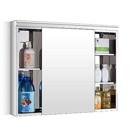 Spiegelschrank, verspiegelter Medizinschrank mit Einlegeböden, Fächer, Badezimmer Wandschrank, Design-Spiegel