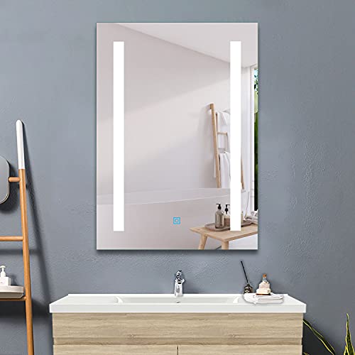 Wandspiegel LED Spiegel mit Touch Badspiegel mit LED Beleuchtung Badezimmer, WC, Waschbecken beleuchtet