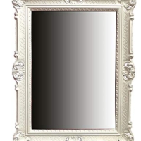 Weißer WANDSPIEGEL BAROCKSPIEGEL Spiegel 90×70 cm ANTIK BAROCK Rokoko Shabby CHIC Renaissance MIT ORNAMENTVERZIEHRUNGEN LUXURIÖS PRUNKVOLL JUGENDSTIL Retro Design