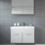 Spiegelschrank Badezimmer Badmöbel Set weiß hochglanz 80 cm Waschbecken Spiegel Aufbewahrung Unterschrank Spüle Möbel