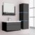 Badmöbel-Set Schwarz mit Spiegel inkl. Waschbecken Waschbecken: ca. 60 cm | Badezimmermöbel Waschtisch Badmöbelset
