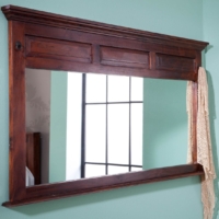 Wandspiegel dunkler Holzrahmen Spiegel Akazie 160x7x87 nougat lackiert Flur Wohnzimmer Hotel Suite