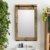 Natürlicher Holzrahmen Wandspiegel Massivholz Spiegel Mango 65x110 lackiert Dekospiegel Landhaus Natur Zimmer Wohnung Raum Badezimmer