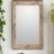 Heller Wandspiegel mit massivem Holzrahmen Spiegel Mango 65x110 whitewashed lackiert RAILWAY Wohnzimmer Schlafzimmer