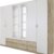 Großer weißer Kleider Schrank Kleiderschrank in Eiche Sanremo Natur Holz hell mit Spiegel Schlafzimmer 6-türig BxHxT 271x210x54 cm