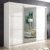 Kleiderschrank Hochglanz weiß mit Spiegel und Schiebetüren Schlafzimmer Schrank 180 cm Hochwertig modernes Design viel Stauraum