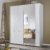 Praktischer Schlafzimmerschrank moderner Schwebetürenschrank Weiß mit Spiegel Schiebetüren Einlegeböden, 2 Kleiderstangen, 1 Hakenleiste, BxHxT 175x210x59 cm
