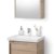 Bad Spiegel Set Waschbeckenunterschrank mit Keramikwaschbecken & Spiegelschrank 50cm in Sonoma Eiche, moderne Badmöbel Möbel Set für Badezimmer WC