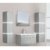 Badmöbel Set mit Spiegel Grau - inkl. Waschbecken: ca. 80 cm | Badezimmermöbel Waschtisch Badmöbelset Komplett Set modern