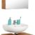 Badmöbel-Set Spiegelschrank und Waschbeckenunterschrank Spiegel Waschbecken Holz Natur Modern