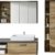 Badmöbel-Set Waschtisch Unterschrank Hängeschrank Spiegelschrank Holzfurnier Natur Design Moderne Badezimmer-Möbel Kombination