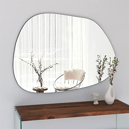 Formspiegel Moderner Industrial Spiegel - Wandspiegel Maße 90 x 70  Asymmetrischer Spiegel Dekorationsobjekt für Flur Schlafzimmer Form Design