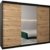 Großer Kleiderschrank Natur Holz Moderner Schwebetürenschrank mit Spiegel Schwarz + Artisan Eiche 250cm Schlafzimmer Wohnzimmerschrank Schiebetüren