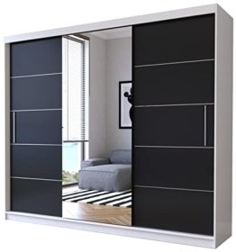 Kleiderschrank Dunkel WeiÃŸ Schwarz SchwebetÃ¼renschrank Modern Design 250 cm SchiebetÃ¼renschrank mit Spiegel Schlafzimmerschrank