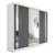 Kleiderschrank Grau Weiß Flurschrank mit Spiegel Schwebetürenschrank Schiebetüren Schlafzimmerschrank Modern Design 240 cm