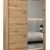 Kleiderschrank Schiebetüren Eiche Natur Holz Schwebetürenschrank mit Spiegel Kleiderstange Einlegeboden Schlafzimmerschrank Modern Design