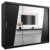 Kleiderschrank Schwebetürenschrank mit Spiegel dunkel schwarz großer Schlafzimmerschrank Schiebetüren Modernes Design 250 cm