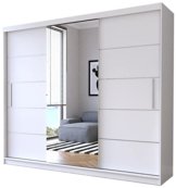 Luxus Schiebetürenschrank, eleganter Kleiderschrank Schrank weiß Spiegel Garderobe Schlafzimmer Schiebetüren Modernes Design